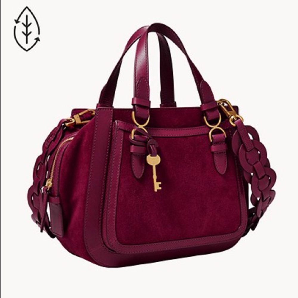Fossil brooke satchel raspberry